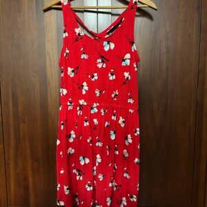 So Red Floral Dress
